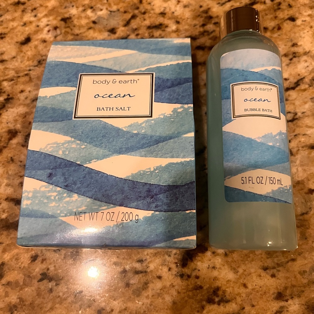 NEW Body & Earth bath salts & bubble bath